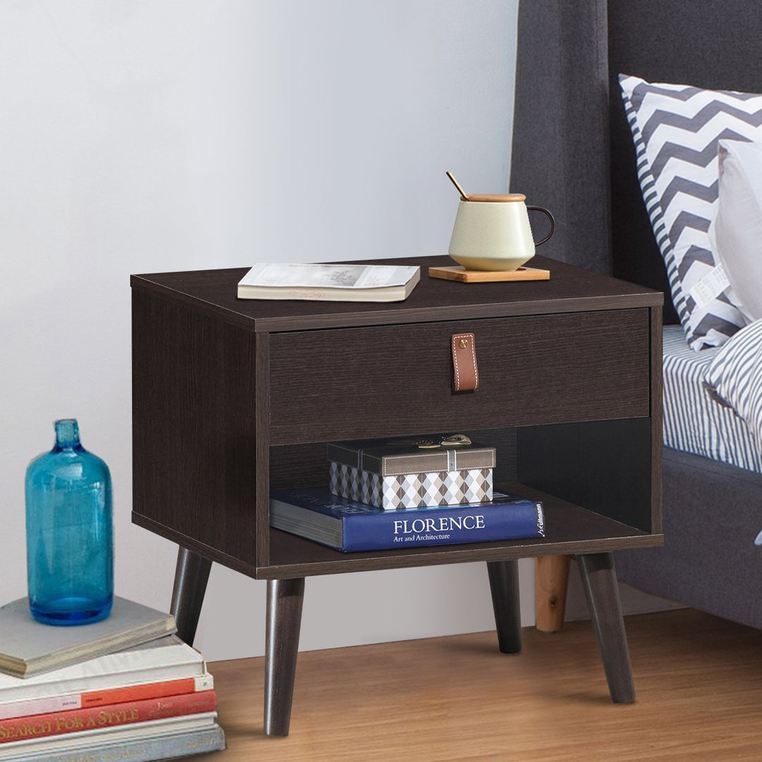 Nightstand Sofa Side End Table Bedside Table Drawer Storage Image 4