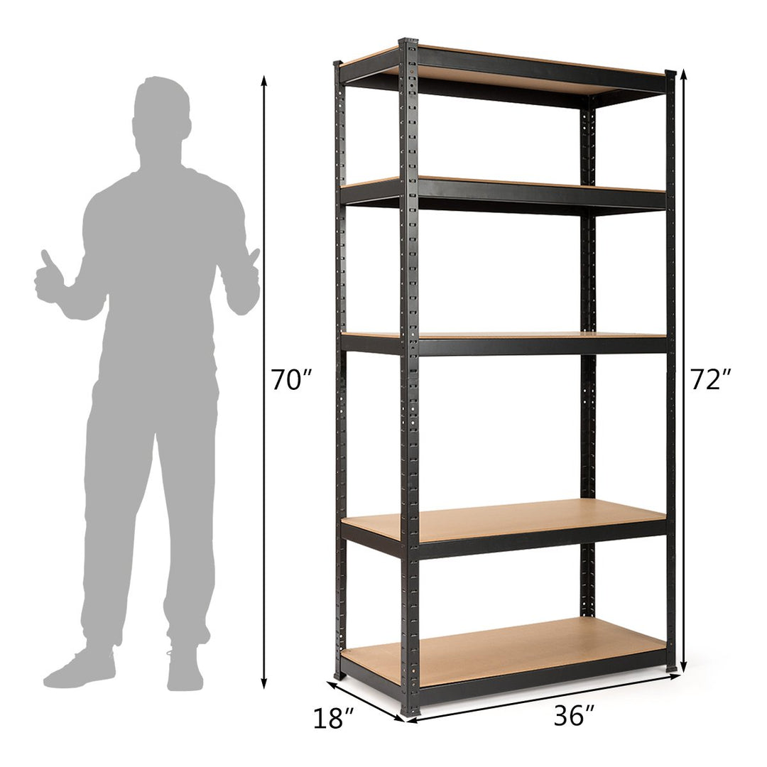 Heavy Duty Steel 4PCs 72 5 Level Garage Shelf Metal Storage Adjustable Shelves Unit Image 2