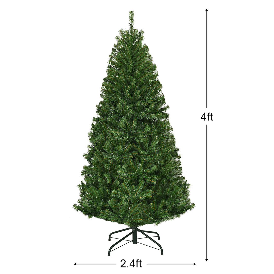 4Ft Pre-Lit Artificial Christmas Tree Hinged 100 LED Lights Image 5