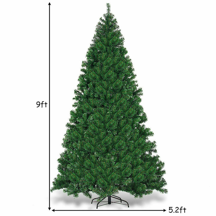 Pre-Lit PVC Christmas Tree 9Ft Hinged 700 LED Lights Green Image 4