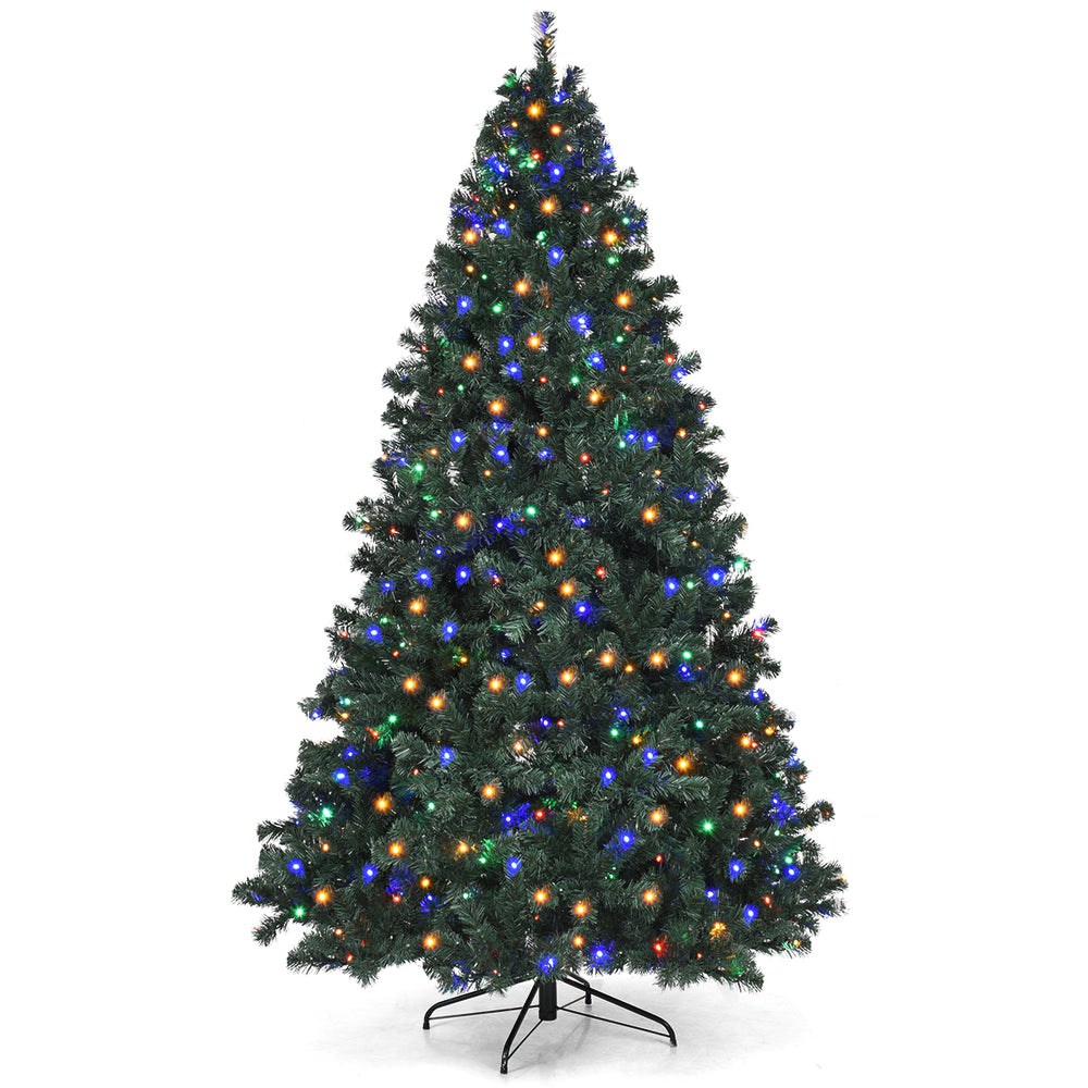 7.5Ft Pre-Lit Christmas Tree Hinged 550 Multicolor Lights Image 2