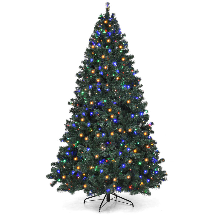 7.5Ft Pre-Lit Christmas Tree Hinged 550 Multicolor Lights Image 2