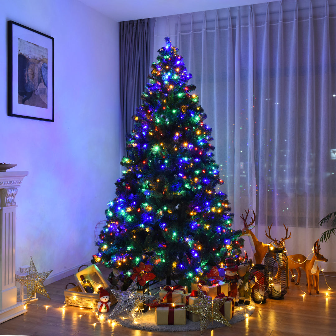 7.5Ft Pre-Lit Christmas Tree Hinged 550 Multicolor Lights Image 3