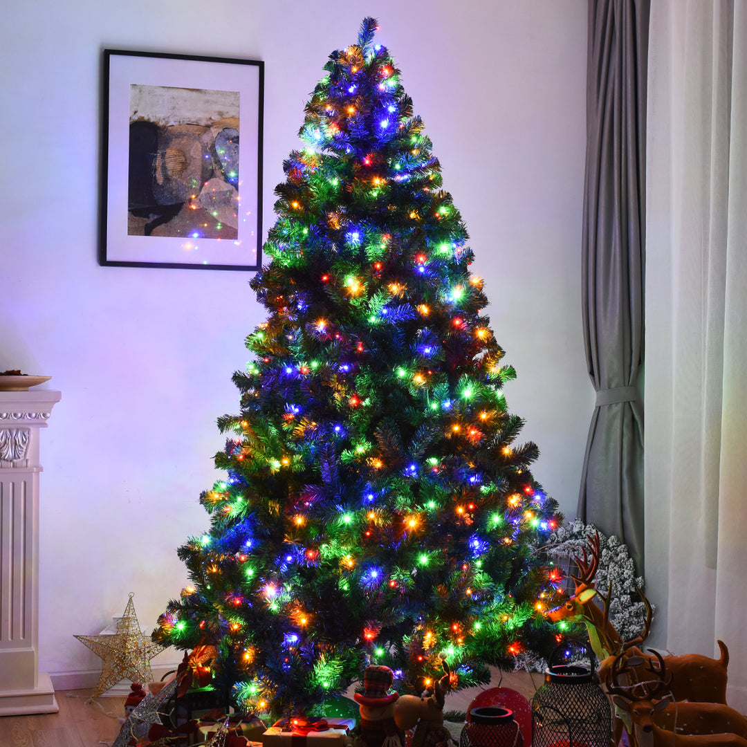 7.5Ft Pre-Lit Christmas Tree Hinged 550 Multicolor Lights Image 4