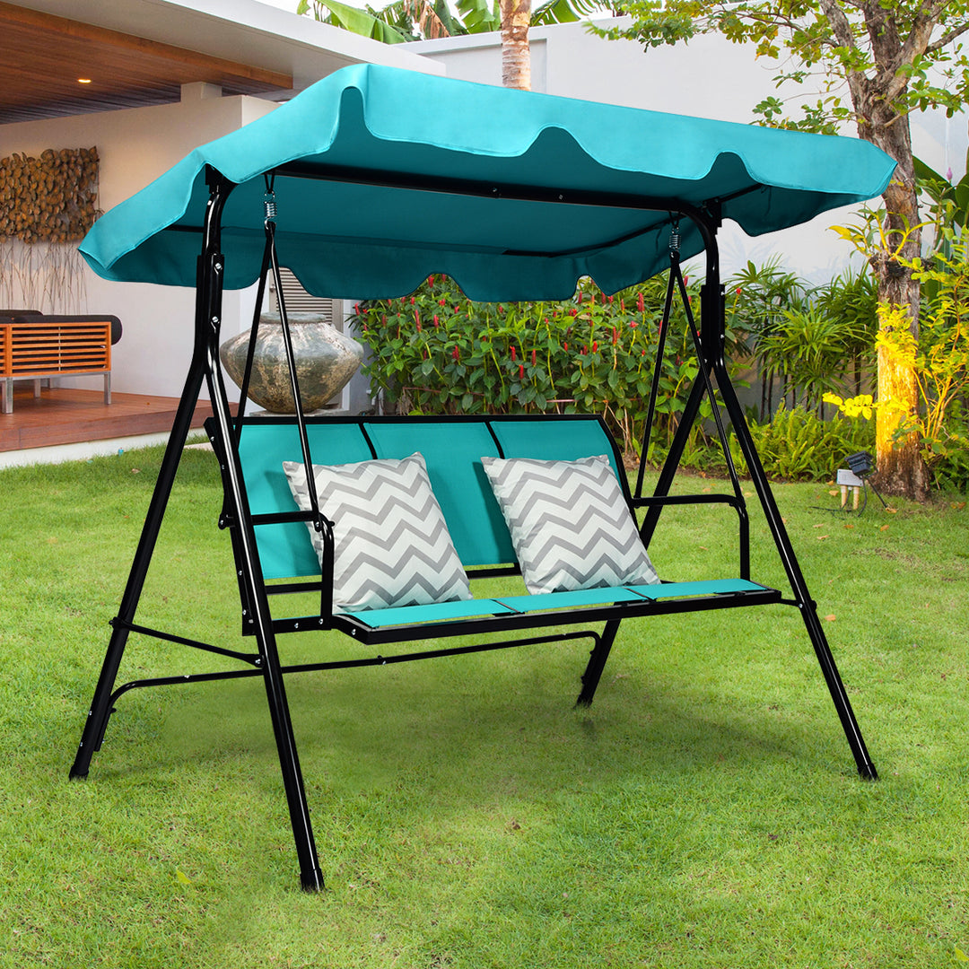 3 Person Patio Swing Canopy Yard Furniture Image 3