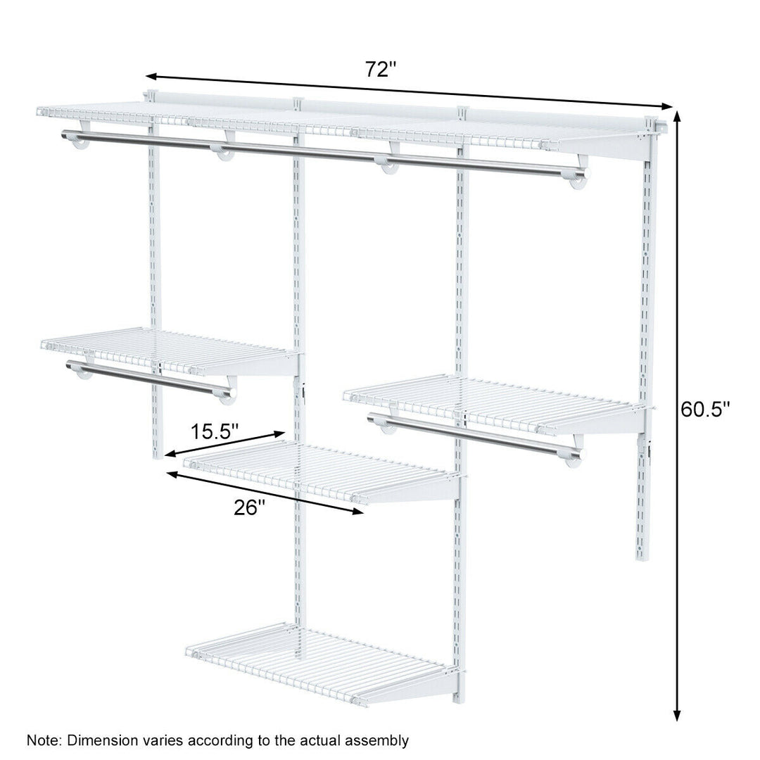 Wall Mounted Adjustable Closet Organizer Custom Metal Closet Image 3