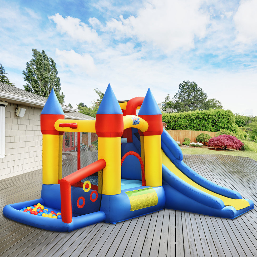 Inflatable Bounce House Slide Bouncer Kids Castle Jumper w/ Balls and 780W Blower Image 3