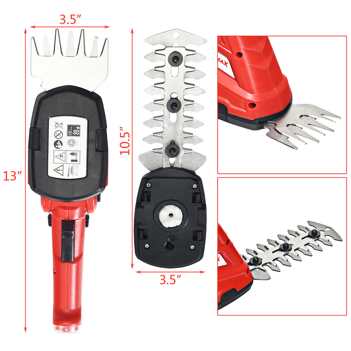 IRONMAX 3.6V 2-in-1 Cordless Grass Shear Cutter Shrub Trimmer w/Rechargeable Battery Image 2