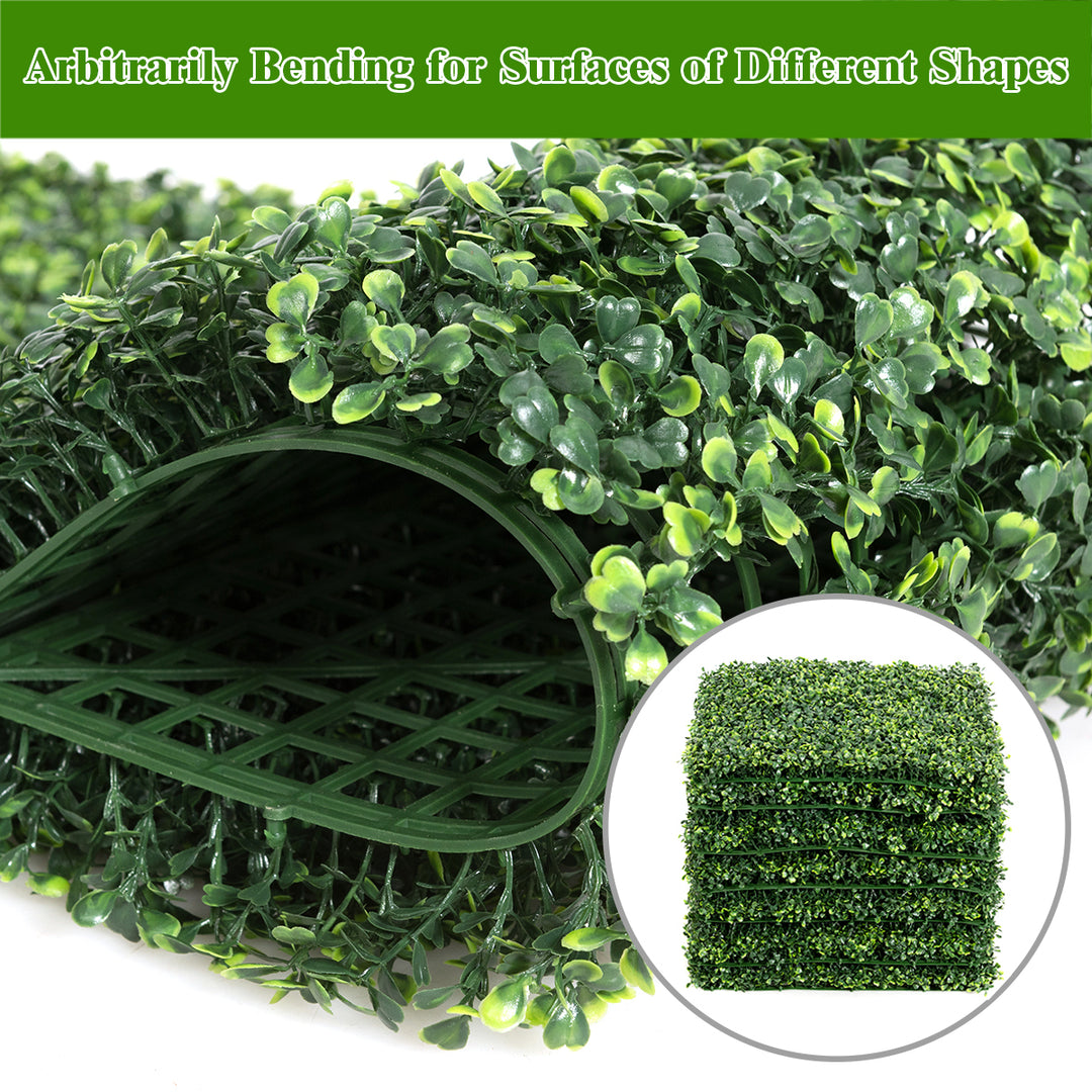 12 PCS 20x20 Artificial Boxwood Plant Wall Panel Hedge Privacy Fence Image 3