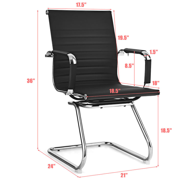 Set of 2 Office Waiting Room Chairs for Reception Conference Area Image 3