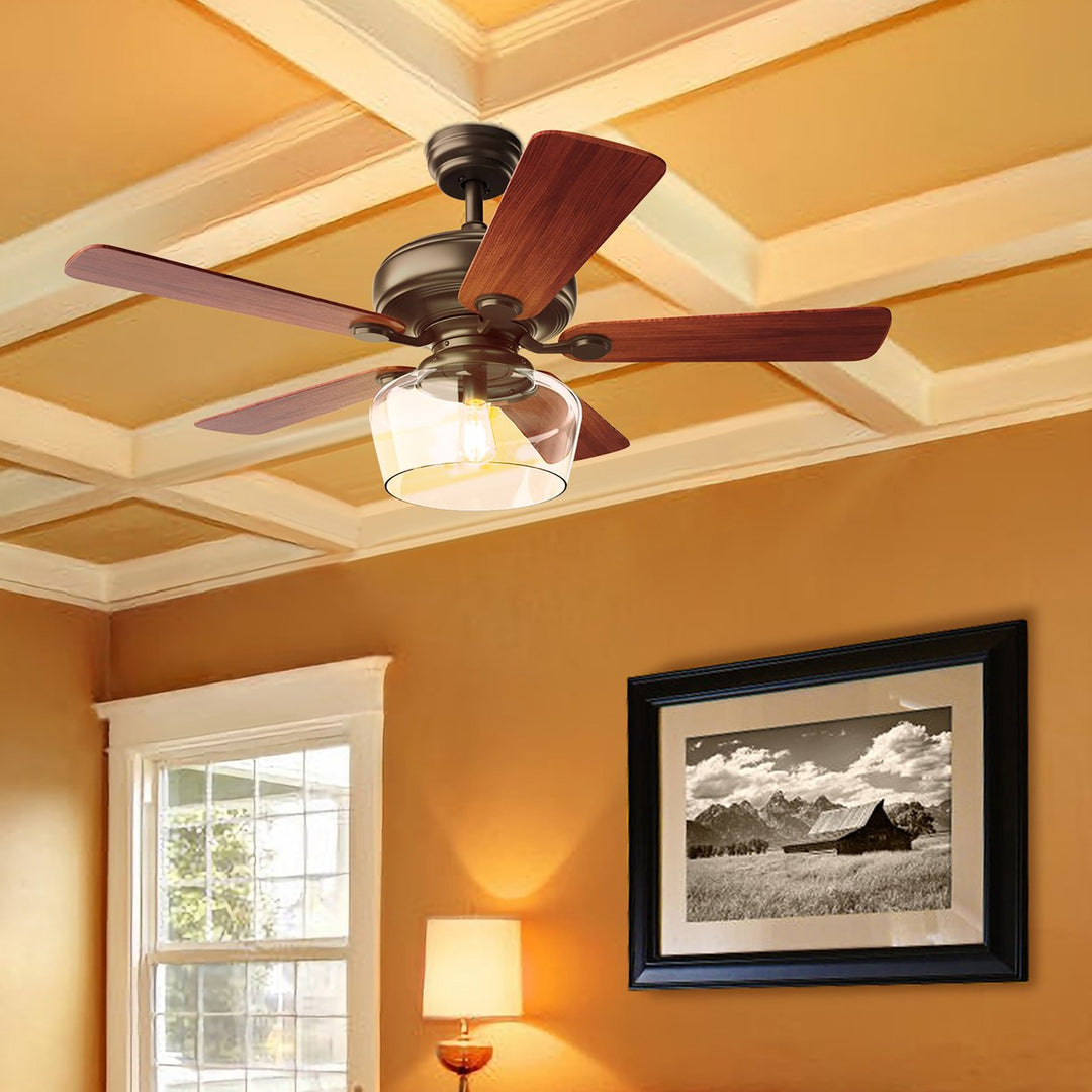 52" Vintage Ceiling Fan Light w/ Remote Control Reversible Blades Home Indoor Image 3