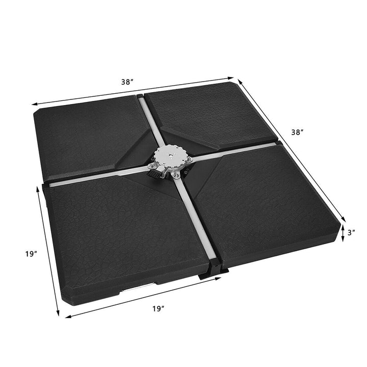 4 PC Cantilever Offset Umbrella Base Stable Weight Stand Water/Sand Filled 238lb Image 2