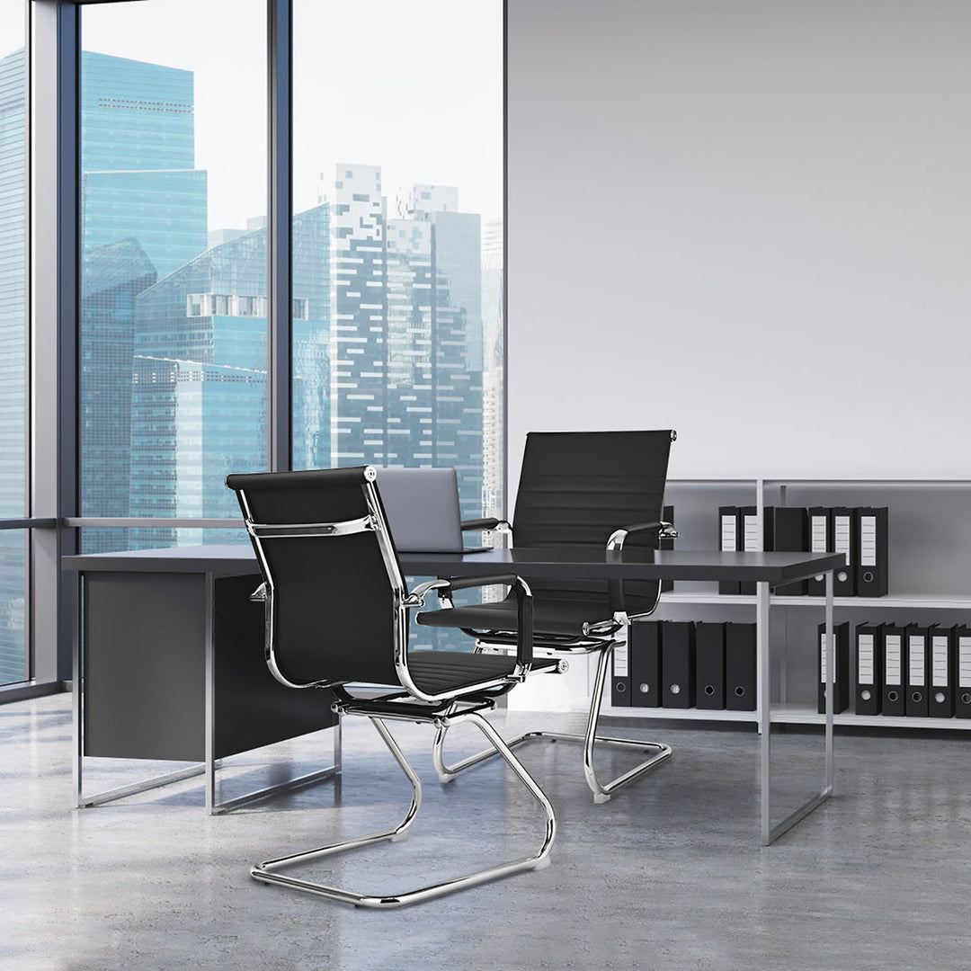 Set of 4 Office Chairs Waiting Room Chairs for Reception Conference Area Image 4