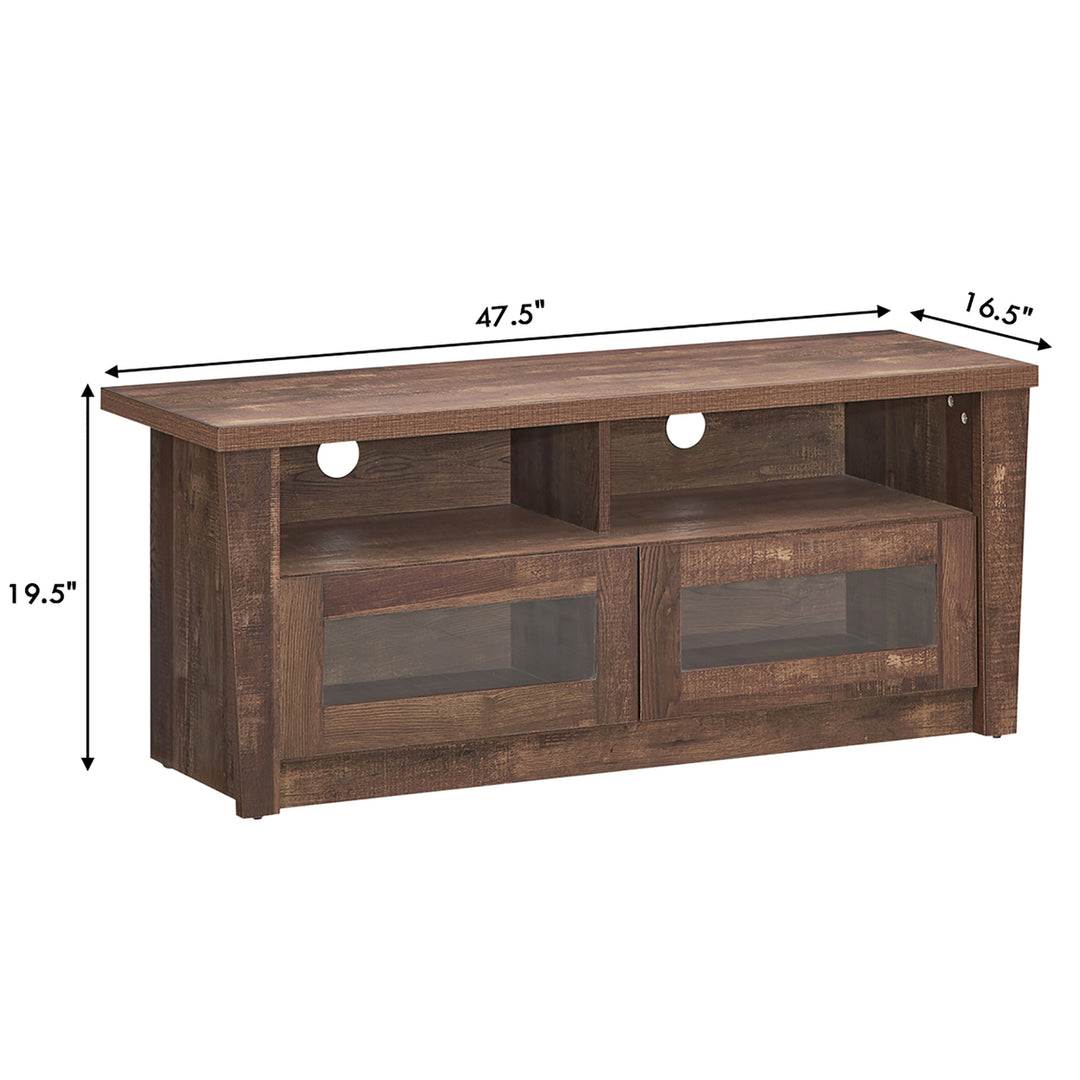 TV Stand Entertainment Center Hold up to 55 TV with 2 Shelves and 2 Door Cabints Image 3