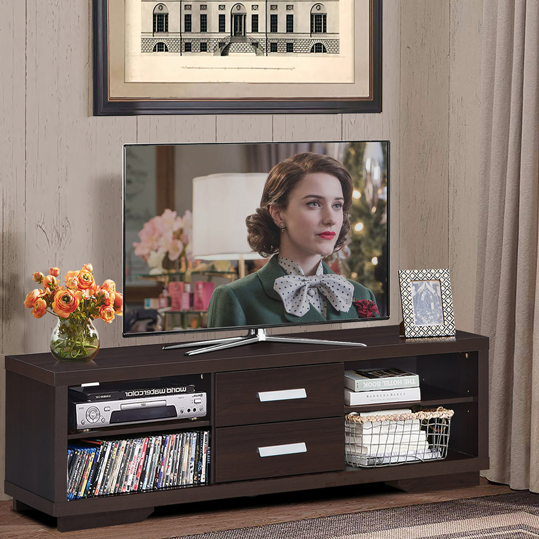 TV Stand Entertainment Center Hold up to 65 TV with Storage Shelves and Drawers Image 4