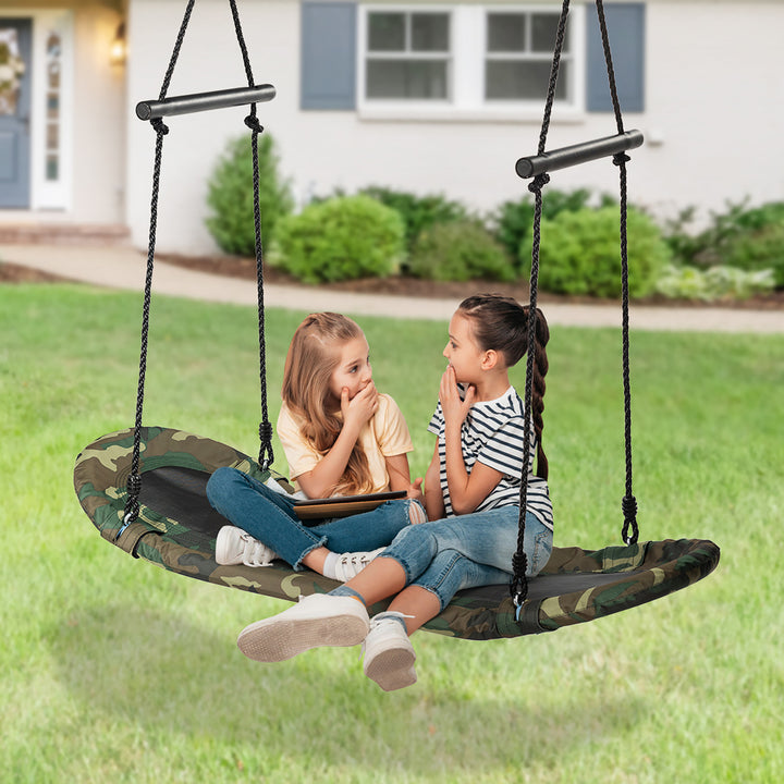 Saucer Tree Swing Surf Kids Outdoor Adjustable Swing Set w/ Handle Image 2