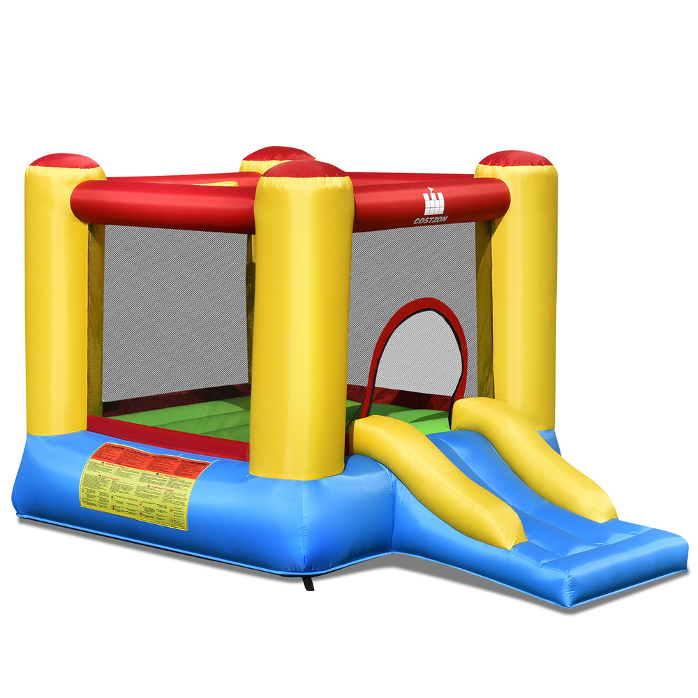 Inflatable Bouncer Kids Bounce House Jumping Castle Slide w/ 480W Blower Image 2