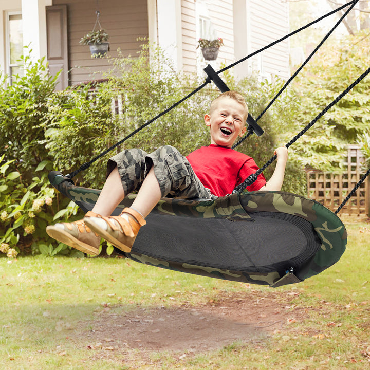 Saucer Tree Swing Surf Kids Outdoor Adjustable Swing Set w/ Handle Image 3