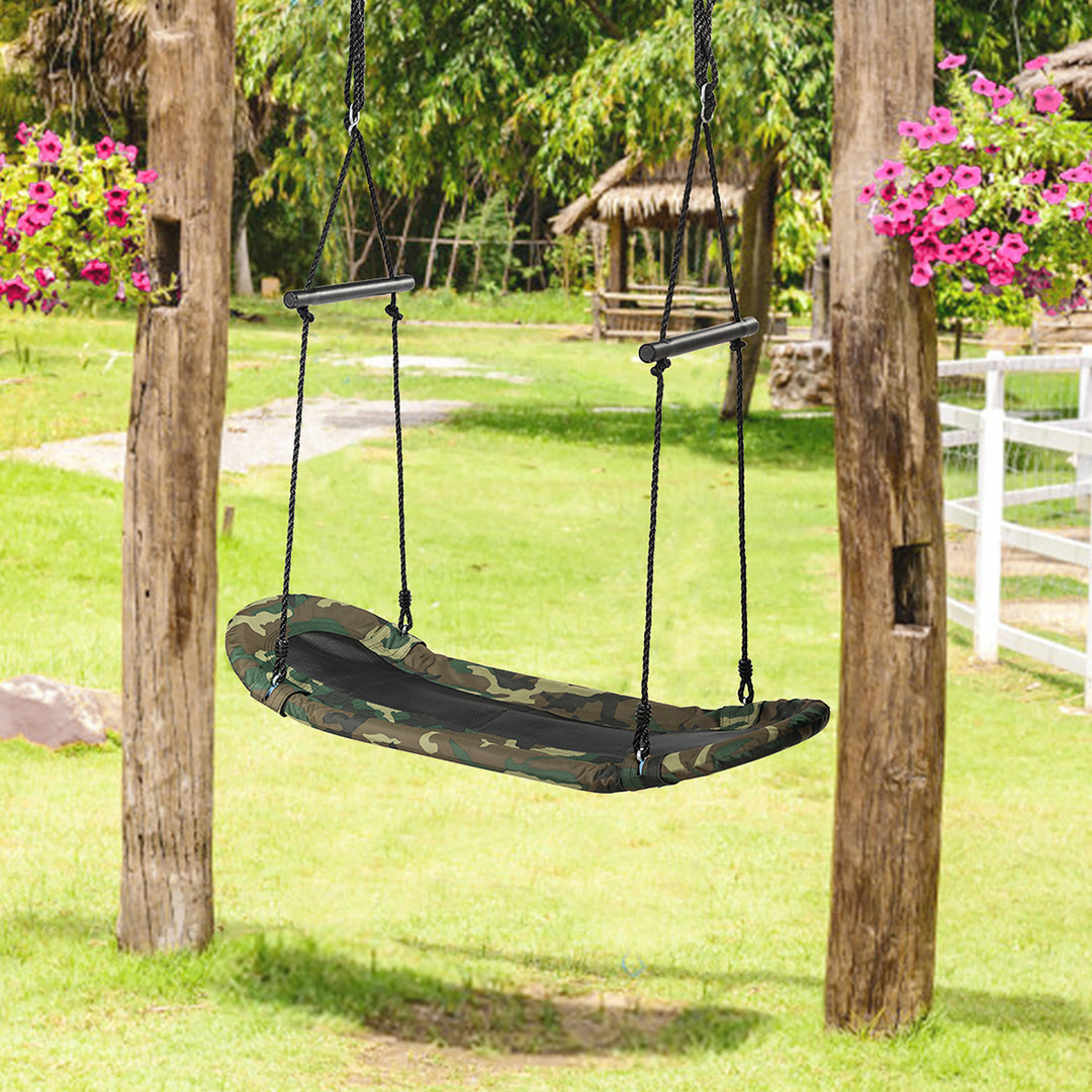 Saucer Tree Swing Surf Kids Outdoor Adjustable Swing Set w/ Handle Image 4