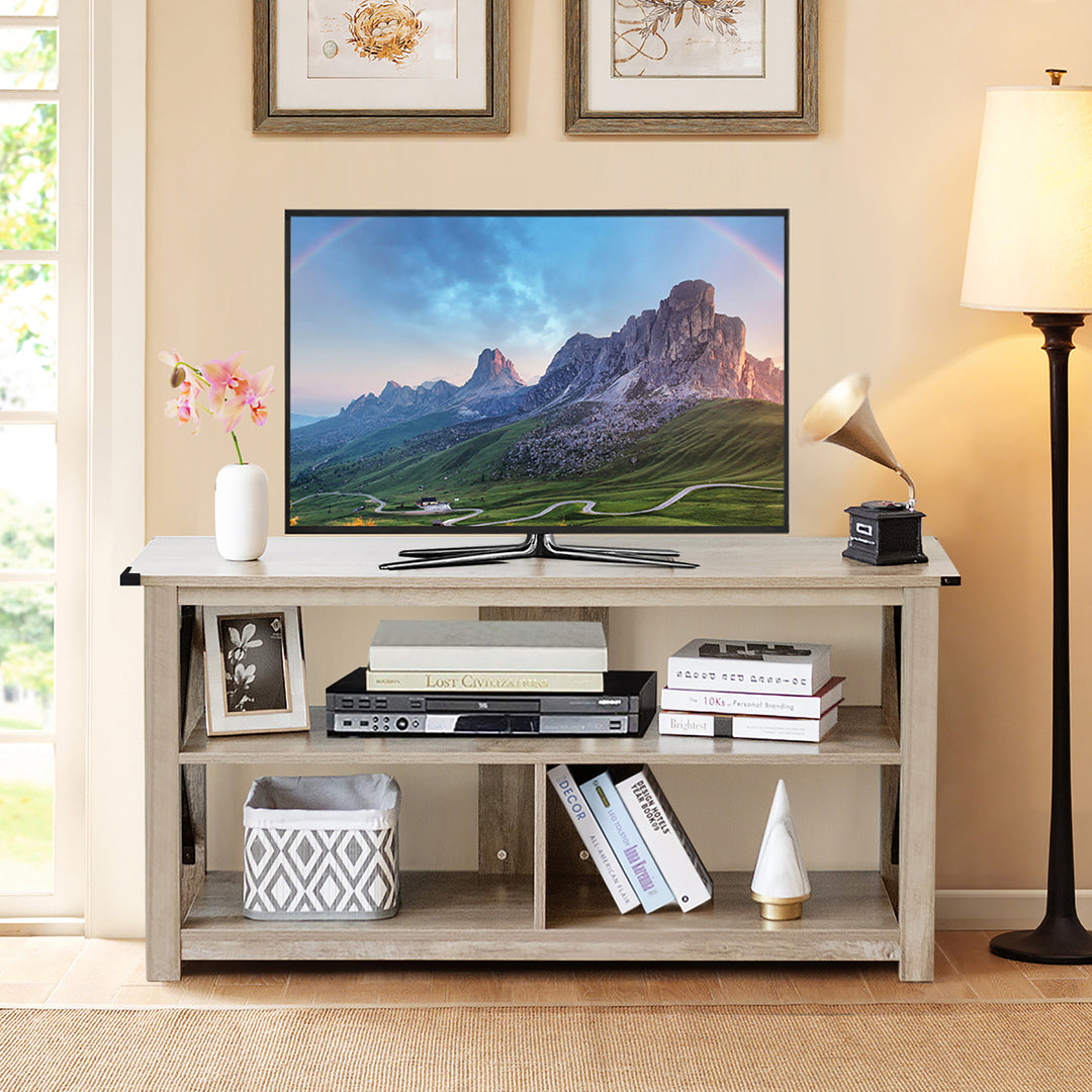 Modern TV Stand for TVs up to 55" w/ 3-Tier Open Shelves Image 3