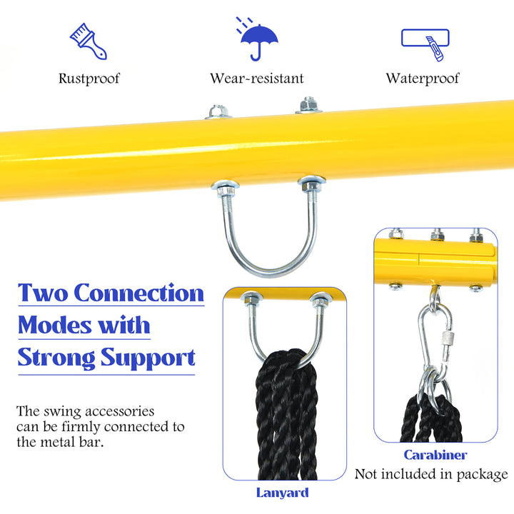 Extra Large Heavy Duty A-Frame Steel Swing Stand Set 40 Nest Tree Swing Yellow Image 3