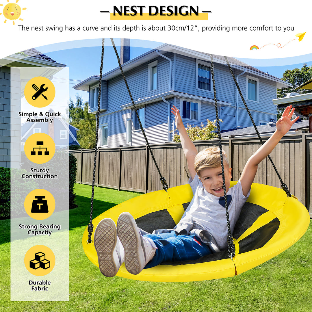 Extra Large Heavy Duty A-Frame Steel Swing Stand Set 40 Nest Tree Swing Yellow Image 4