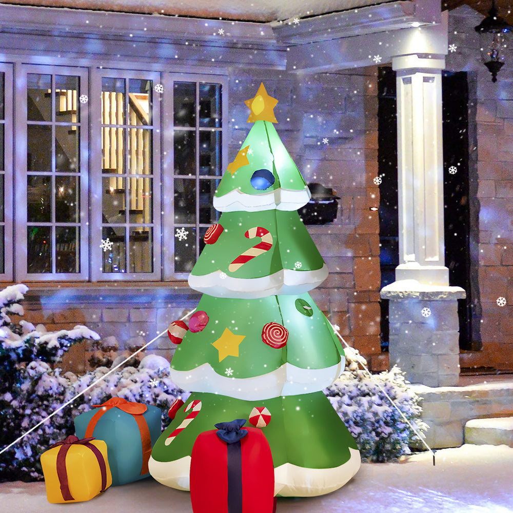 6 FT Inflatable Christmas Tree w/ Gift Boxes LED Bulbs Blow Up Yard Decoration Image 2