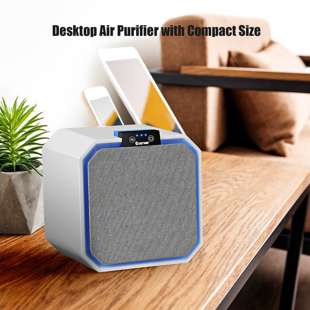 Desktop HEPA Air Purifier Home Air Cleaner W/ 2-in-1 Composite HEPA Filter Image 2