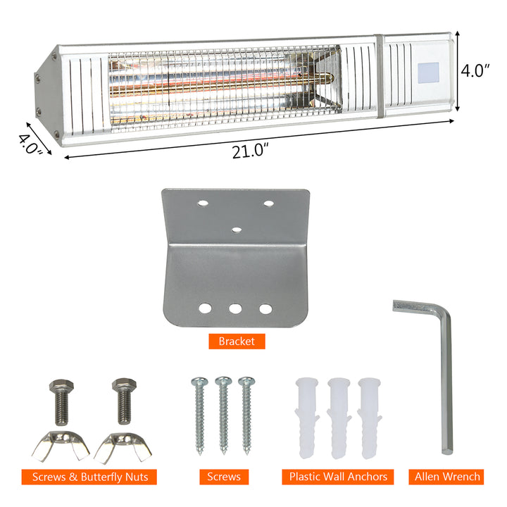 1500W Infrared Patio Heater w/ Remote Control and 24H Timer for Indoor Outdoor Image 6