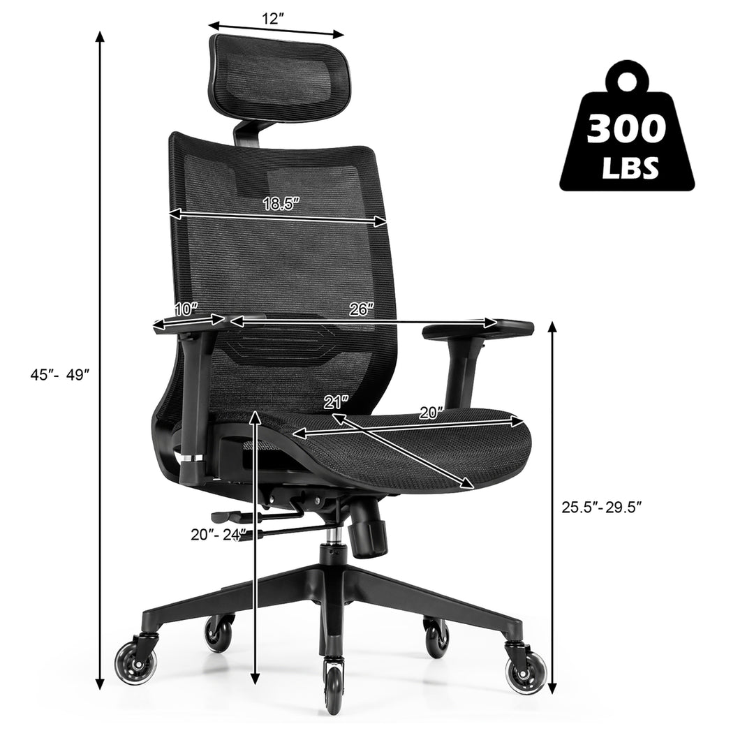 Office Chair Adjustable Mesh Computer Chair with Sliding Seat and Lumbar Support Image 3