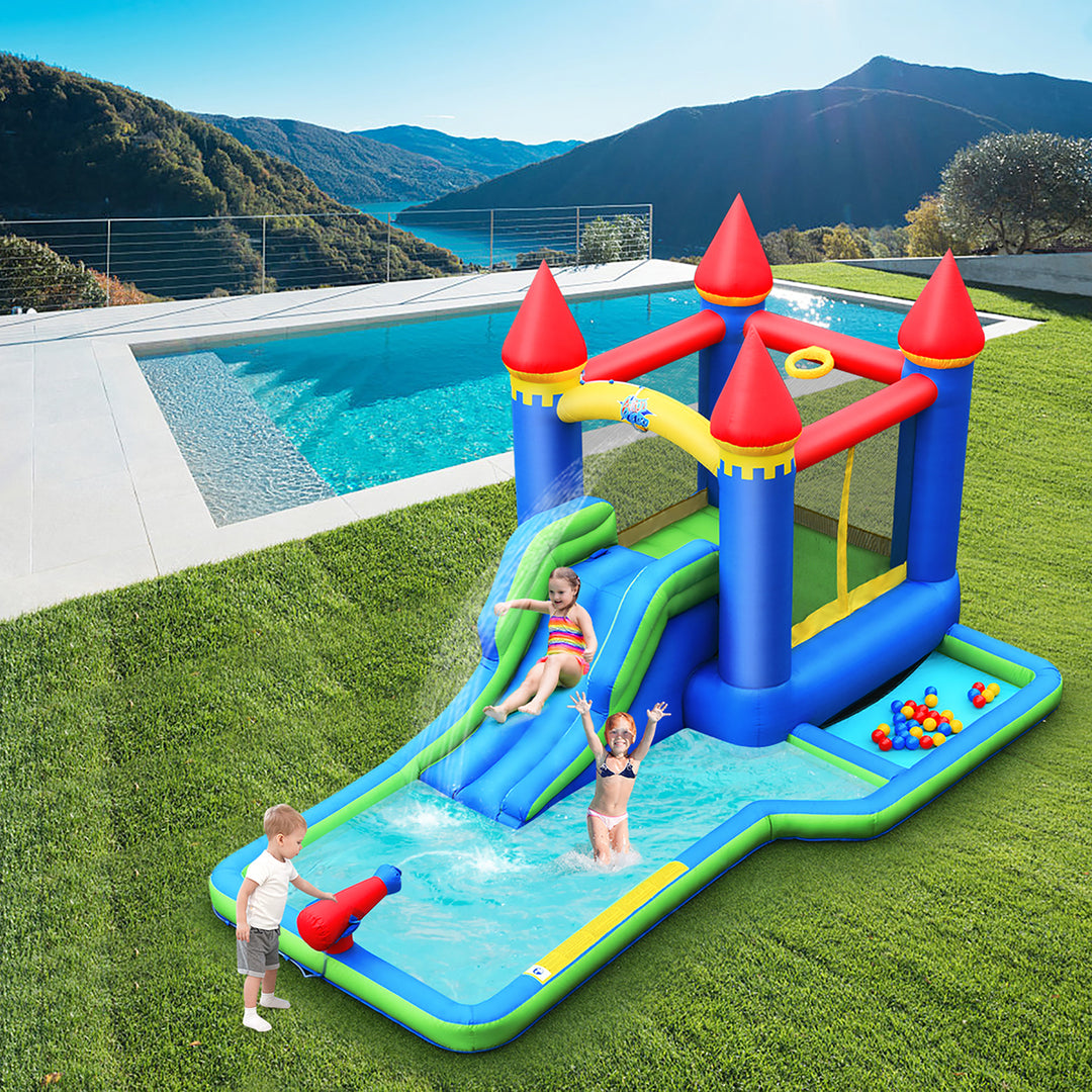 Inflatable Castle Bouncer Bounce House Slide Water Park BallPit with 580W Blower Image 3