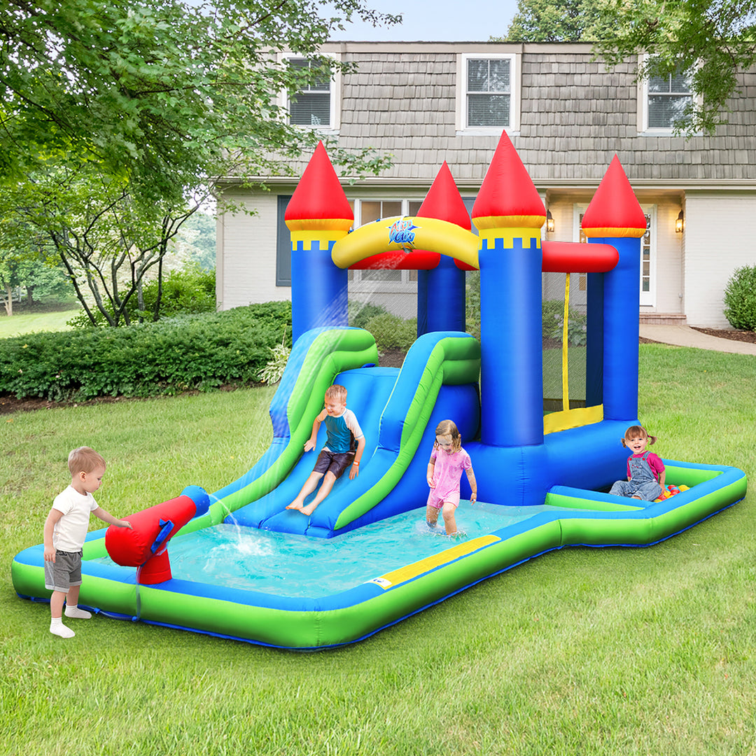 Inflatable Castle Bouncer Bounce House Slide Water Park BallPit with 580W Blower Image 4