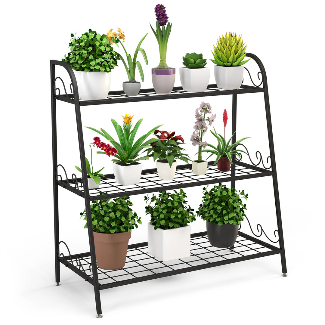 3-tier Metal Plant Stand Shelf Flower Pot Holder Display Rack Shoe Organizer Image 2