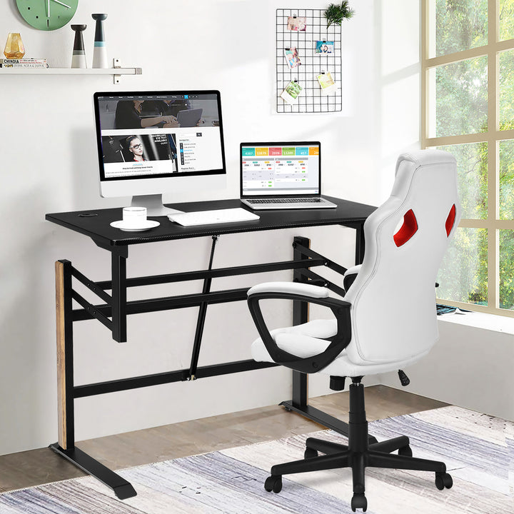 Pneumatic Height Adjustable Standing Desk Sit to Stand Computer Desk Workstaion Image 2