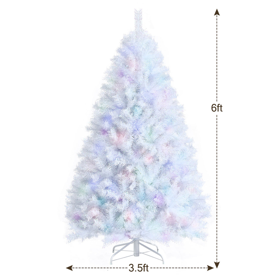 6ft White Iridescent Tinsel Artificial Christmas Tree w/ 792 Branch Tips Image 4