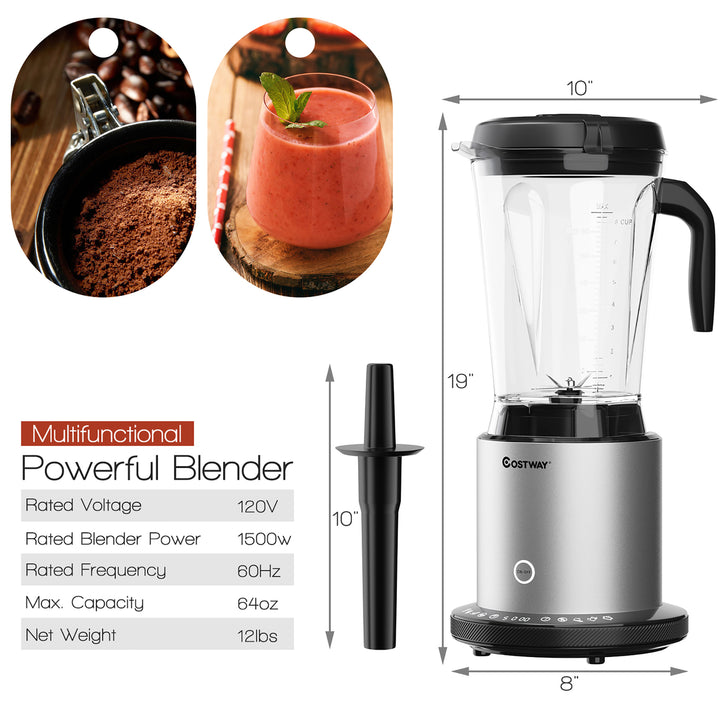 1500W Countertop Blender Smoothie Maker High Power Blender w/ 10 Speeds Image 4