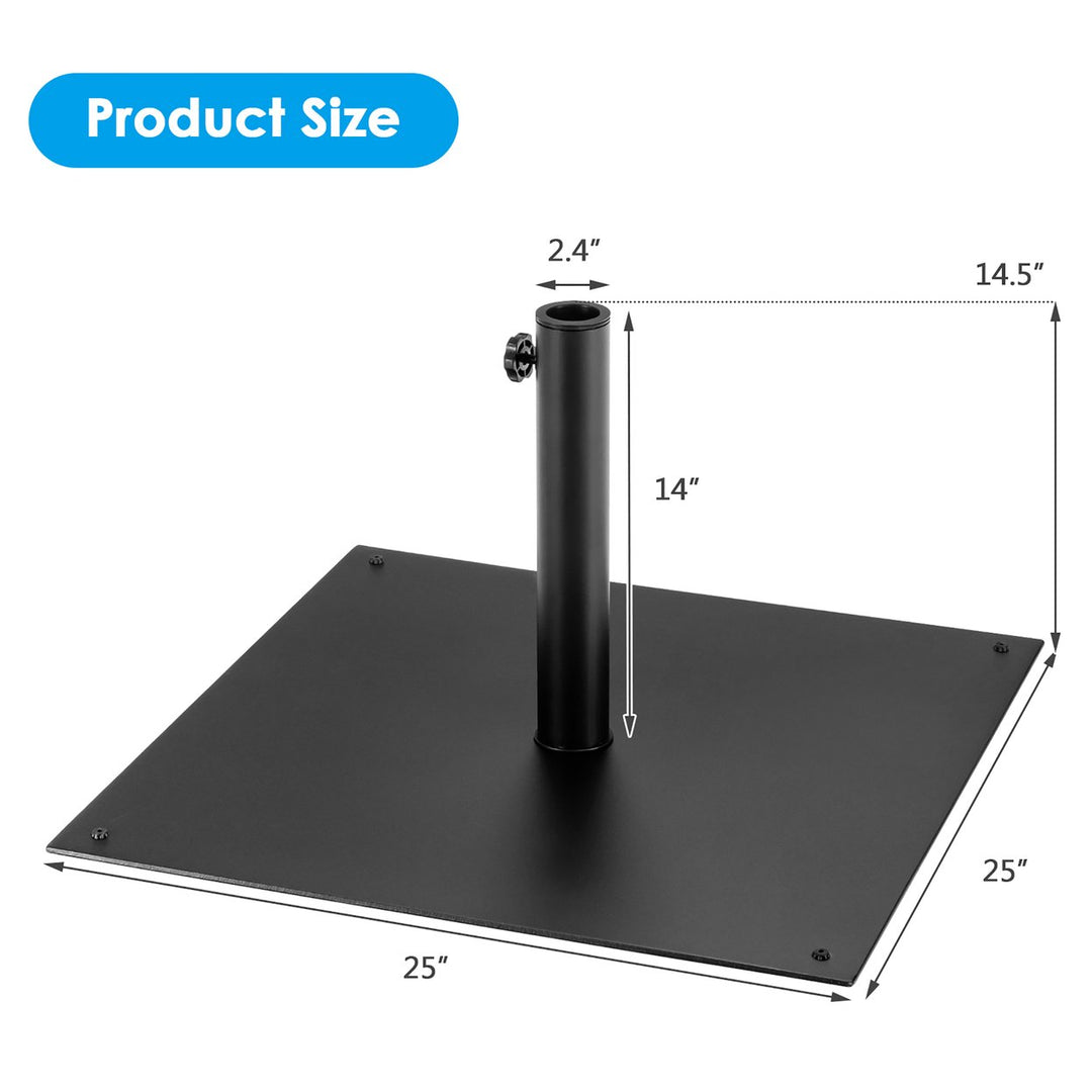 40 LBS Square Umbrella Base Stand Weighted Patio Market Umbrellas Black Image 2