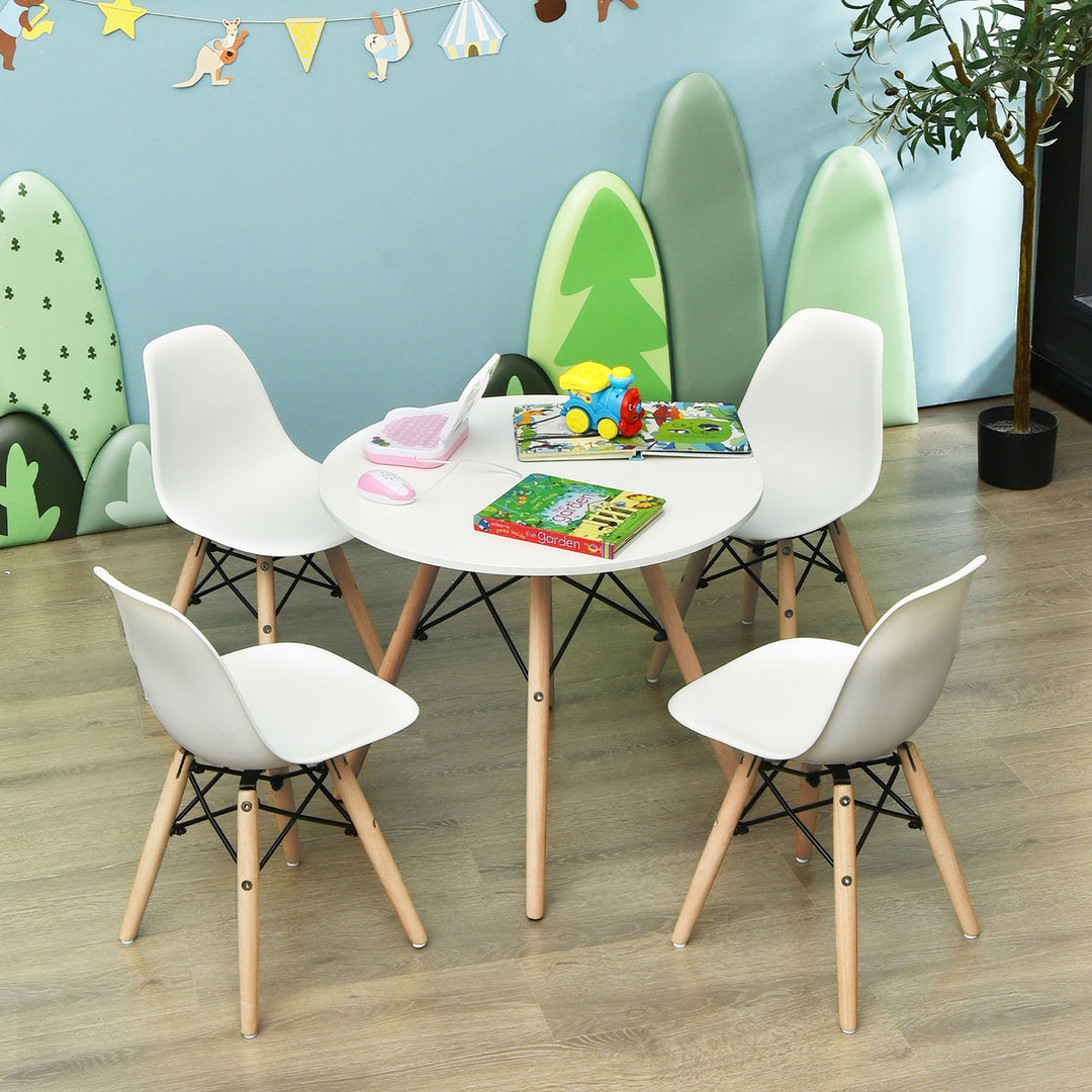 4 PCS Kids Chair Set Mid-Century Modern Style Dining Chairs w/ Wood Legs Image 3