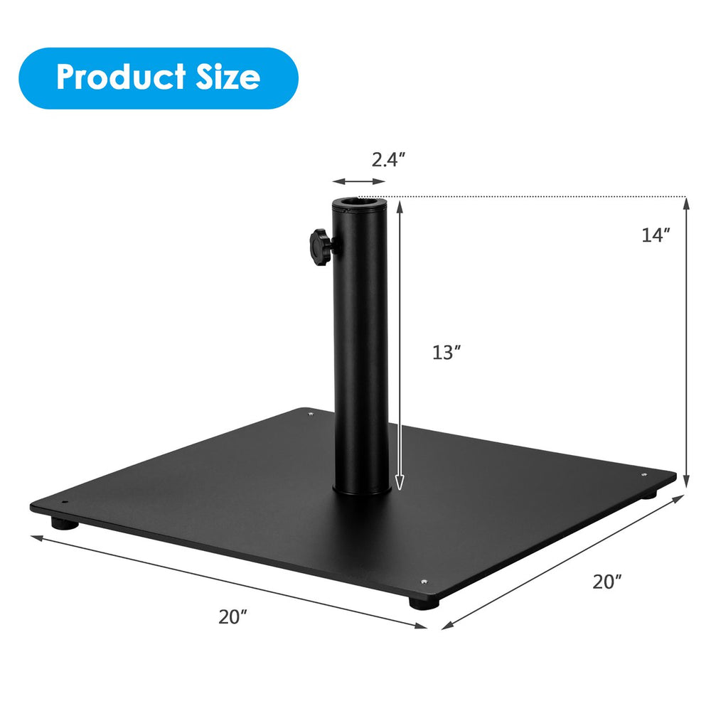 36LBS Square Umbrella Base Stand Weighted Patio Market Umbrellas Black Image 2