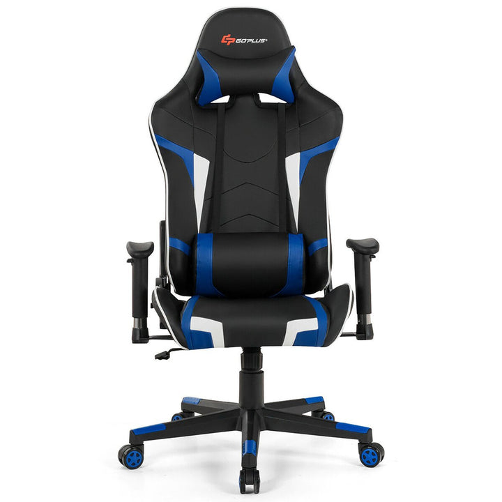 Goplus Massage Gaming Chair Reclining Swivel Racing Office Chair w/Lumbar Support White\Blue\Grey\Red Image 1