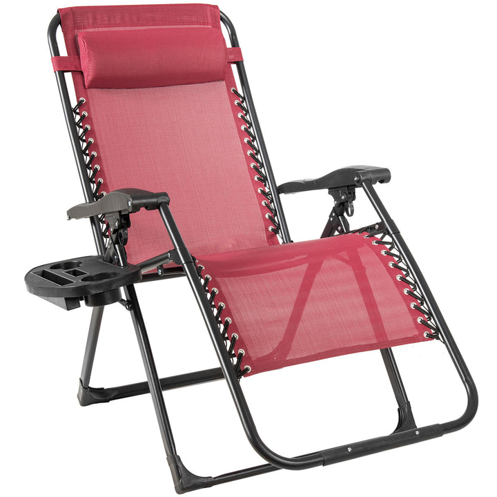 Oversize Lounge Chair Patio Heavy Duty Folding Recliner Image 4