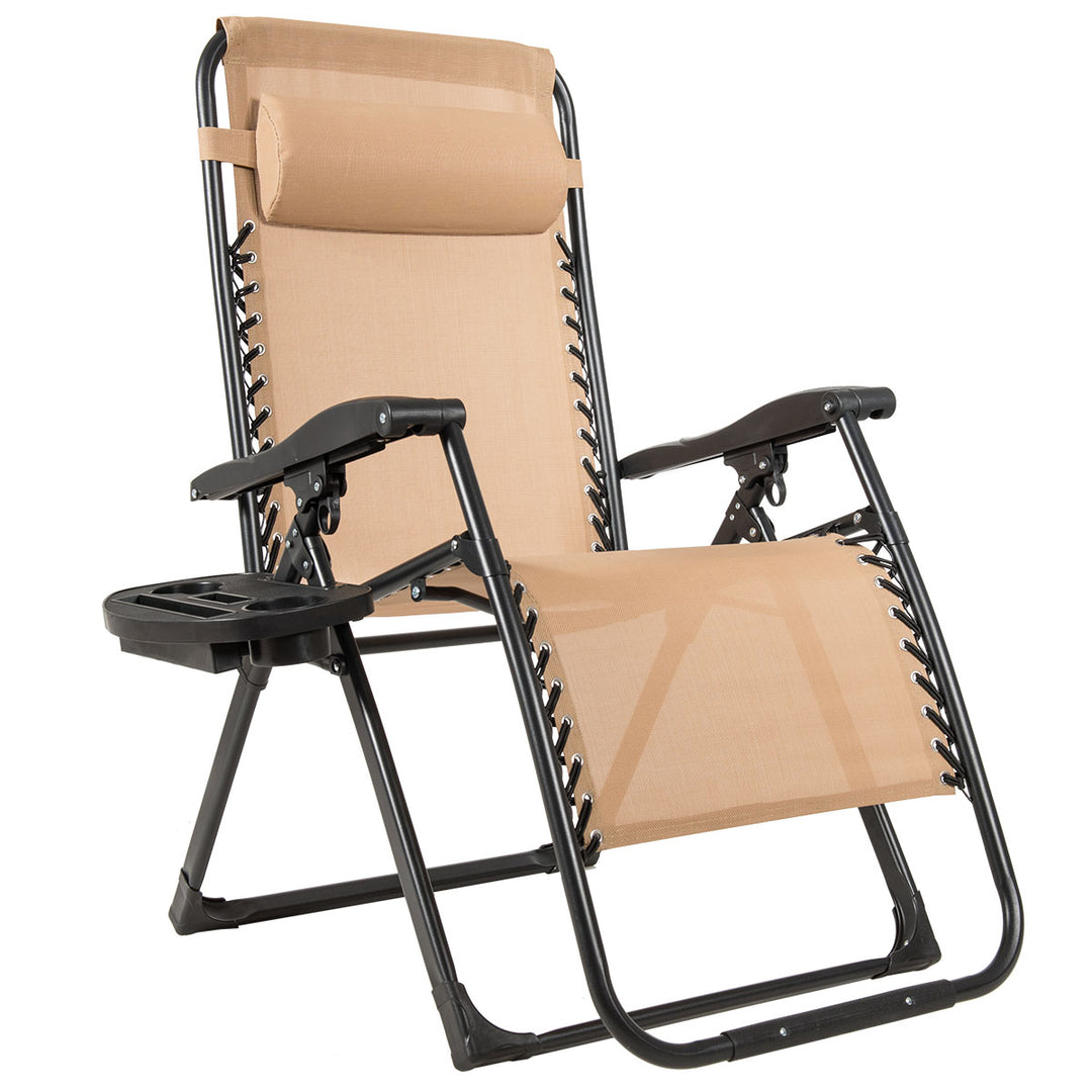 Oversize Lounge Chair Patio Heavy Duty Folding Recliner Image 5