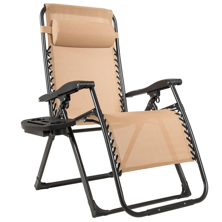 Oversize Lounge Chair Patio Heavy Duty Folding Recliner Image 5