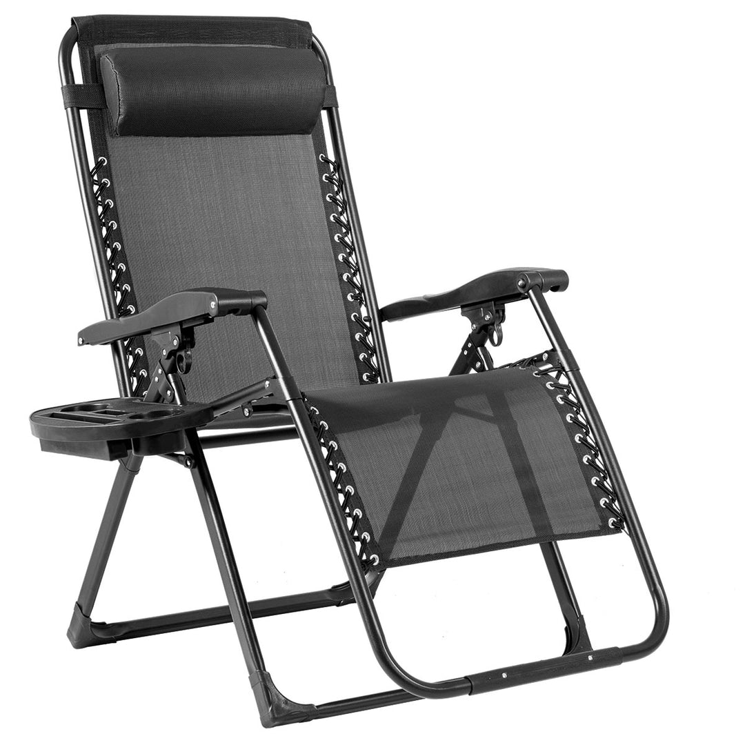 Oversize Lounge Chair Patio Heavy Duty Folding Recliner Image 7