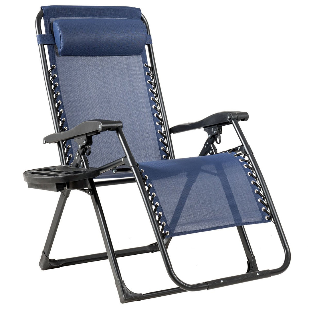 Oversize Lounge Chair Patio Heavy Duty Folding Recliner Image 9