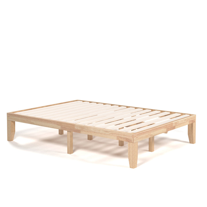 Costway Full Size 14 Wooden Bed Frame Mattress Platform Wood Slats Support EspressoNatural Image 3