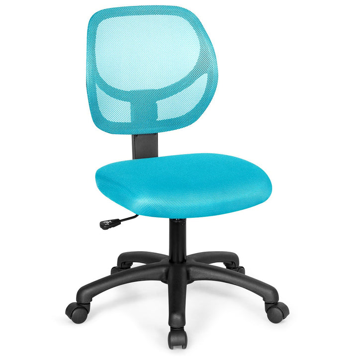 Costway Mesh Office Chair Low-Back Armless Computer Desk Chair Adjustable Height BluePinkPurple Image 1