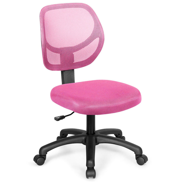 Costway Mesh Office Chair Low-Back Armless Computer Desk Chair Adjustable Height BluePinkPurple Image 1