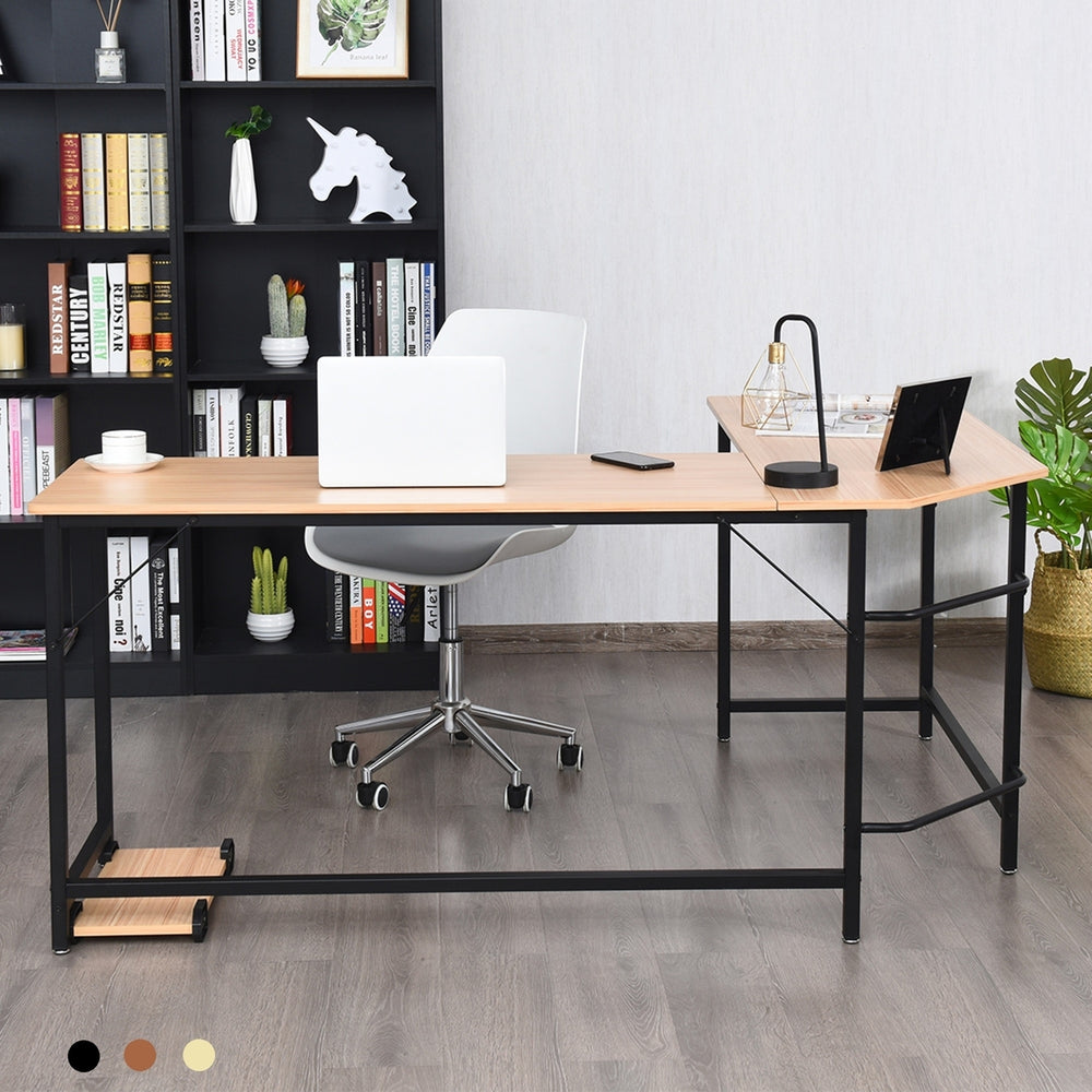 L-Shaped Computer Desk Corner Workstation Study Gaming Table Home Office Image 2