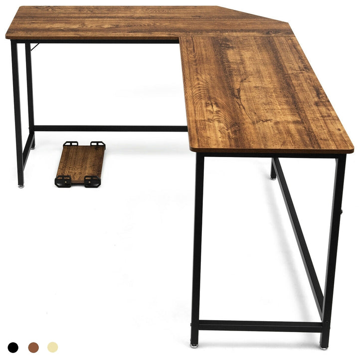 L-Shaped Computer Desk Corner Workstation Study Gaming Table Home Office Image 4